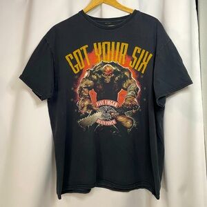 Five Finger Death Punch black ‘Got Your Six’  graphic band T-Shirt sz L/XL